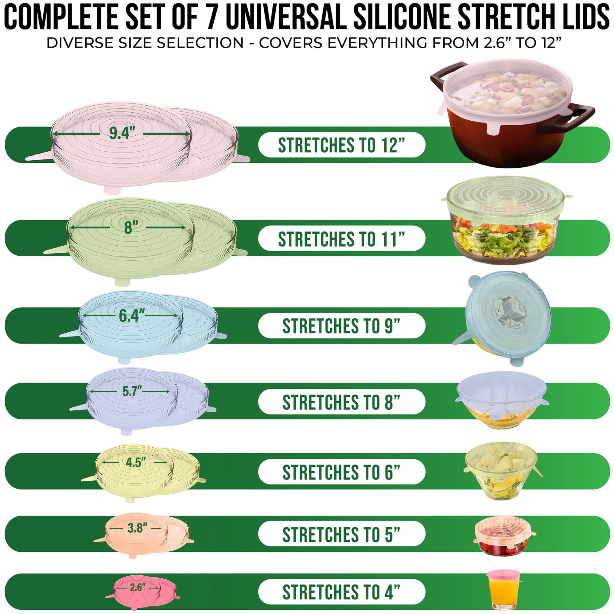 Basic Haus silicone lids stretched over a round bowl for secure storage.