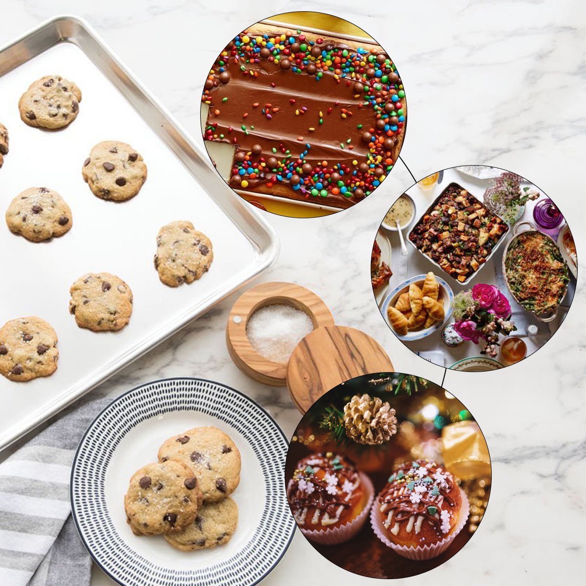 Bastwe dishwasher-safe baking sheets simplify cleanup after busy baking sessions.