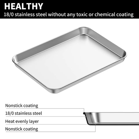 Bastwe toaster oven trays with mirror finish for easy cleanup and stylish presentation