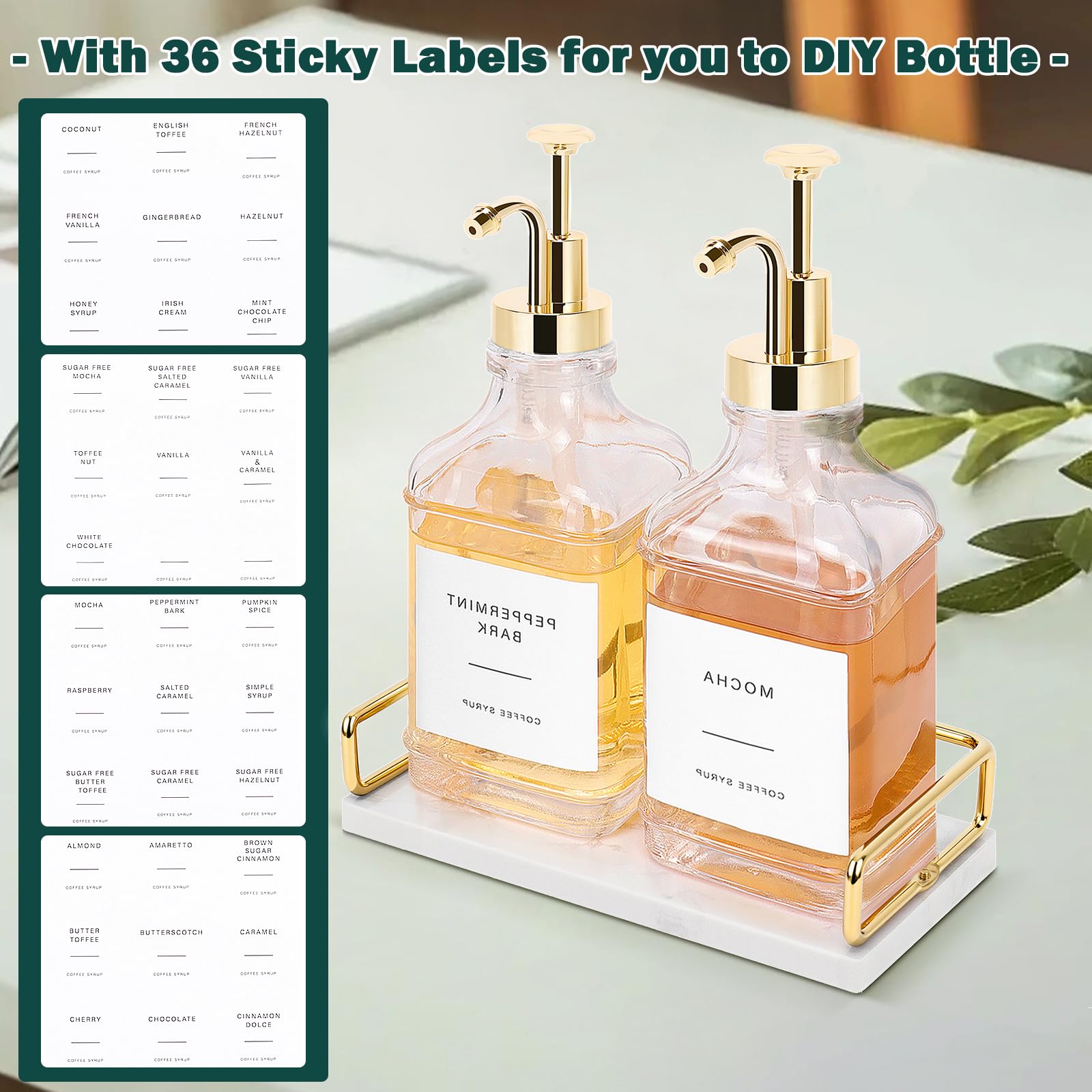 BathAce clear glass syrup bottles highlight elegant, durable storage for your beverages