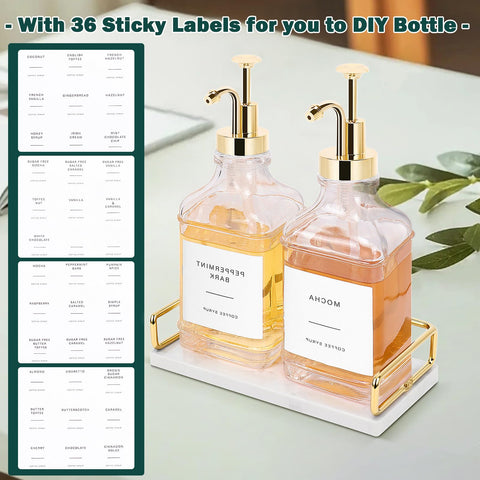 BathAce clear glass syrup bottles highlight elegant, durable storage for your beverages