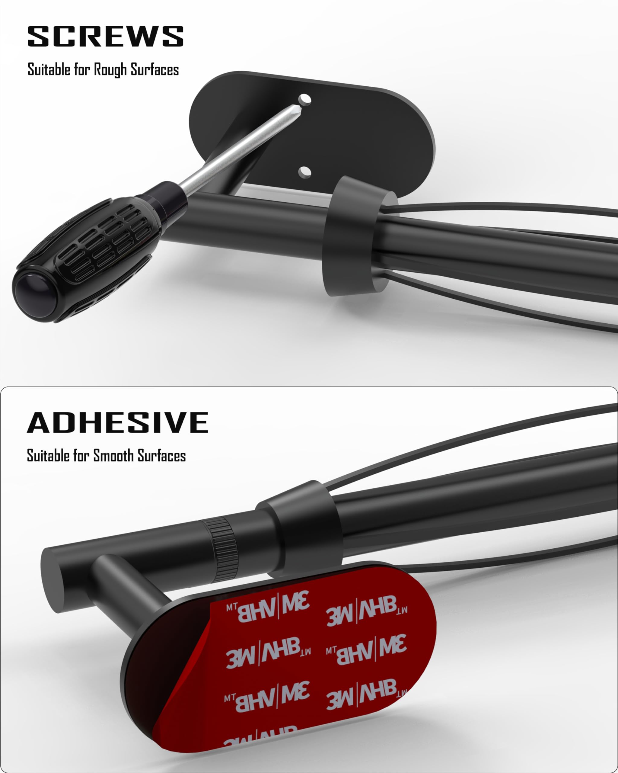 BathDANCE two-way installation adhesive screw offers flexible mounting without drilling.