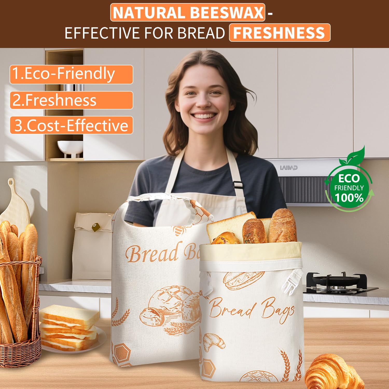 BATJA ZYQGH moisture-locking beeswax layer preserves loaf moisture