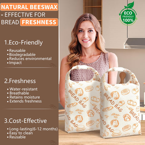 BATJA ZYQGH sourdough bag laid flat for easy packing and reuse