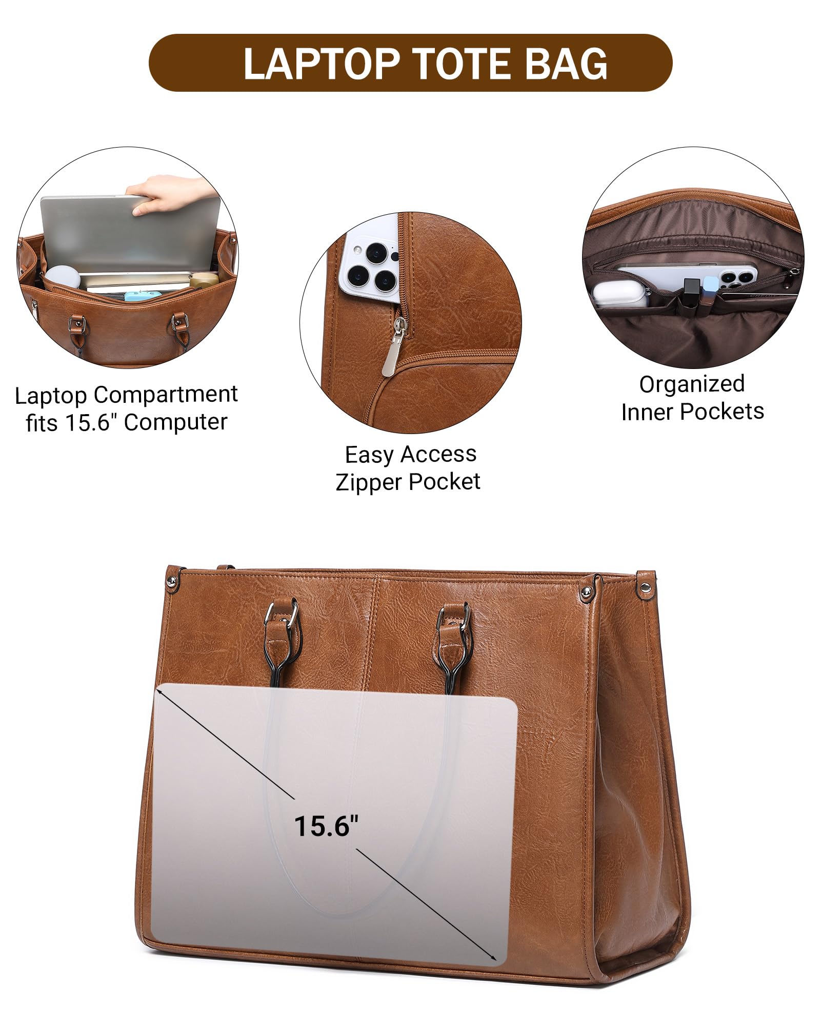 BAVERGE laptop tote insulated lunch section keeps meals fresh during work