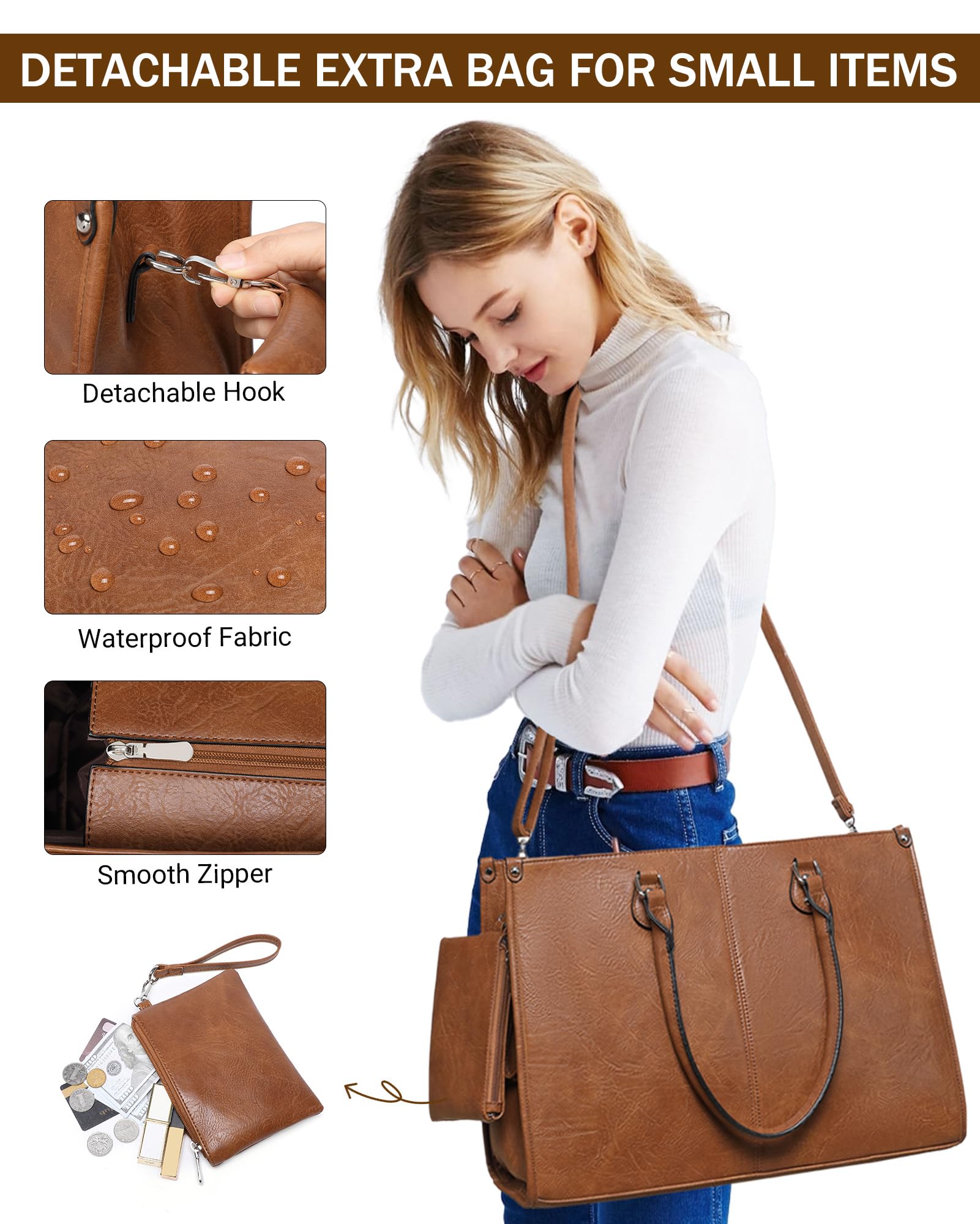 BAVERGE laptop tote quilted design adds a premium look