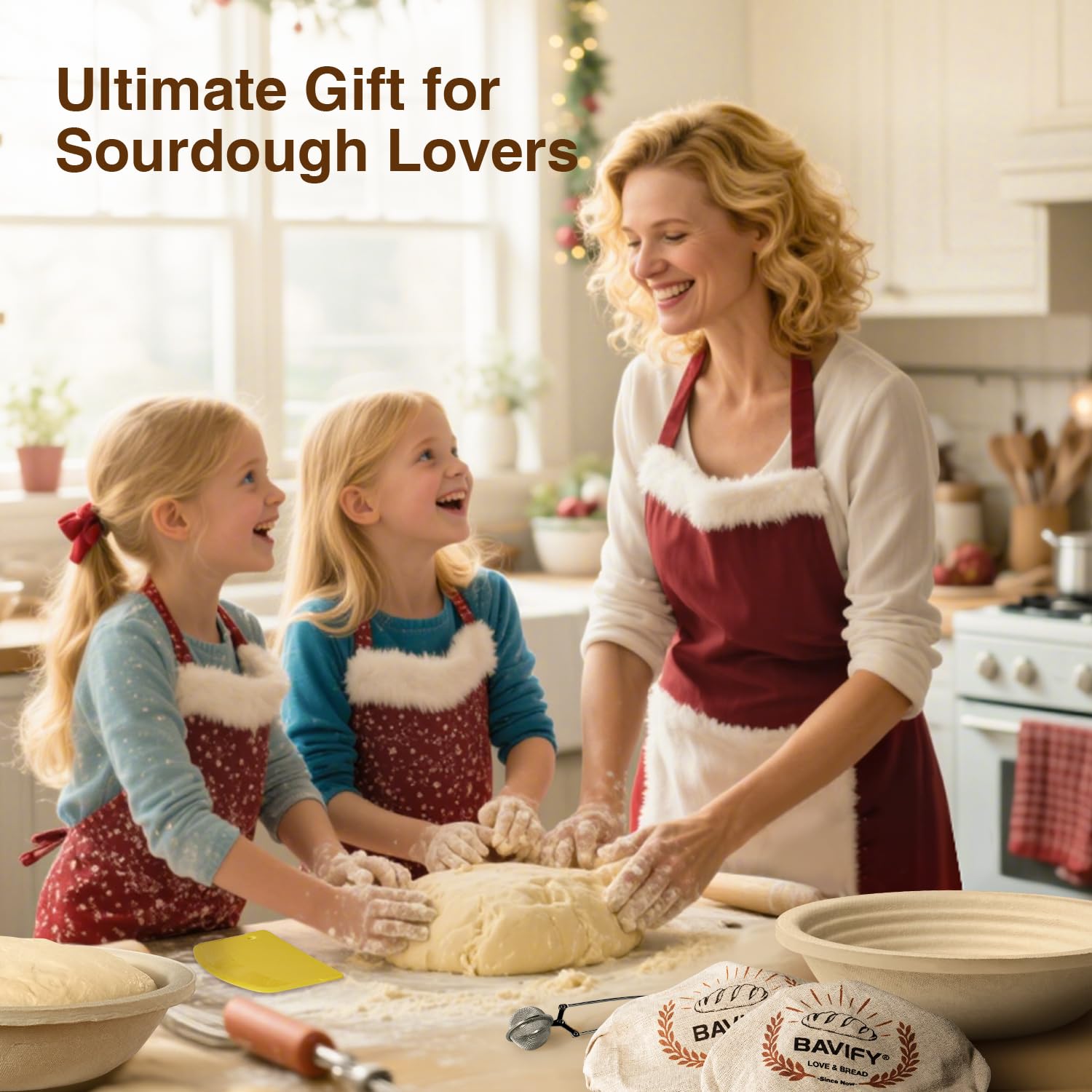BAVIFY complete bread baking kit with all essential tools included.