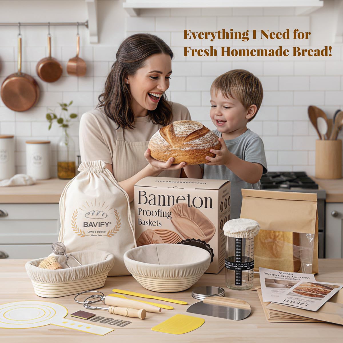 BAVIFY dough tools set includes essentials for shaping and scoring.