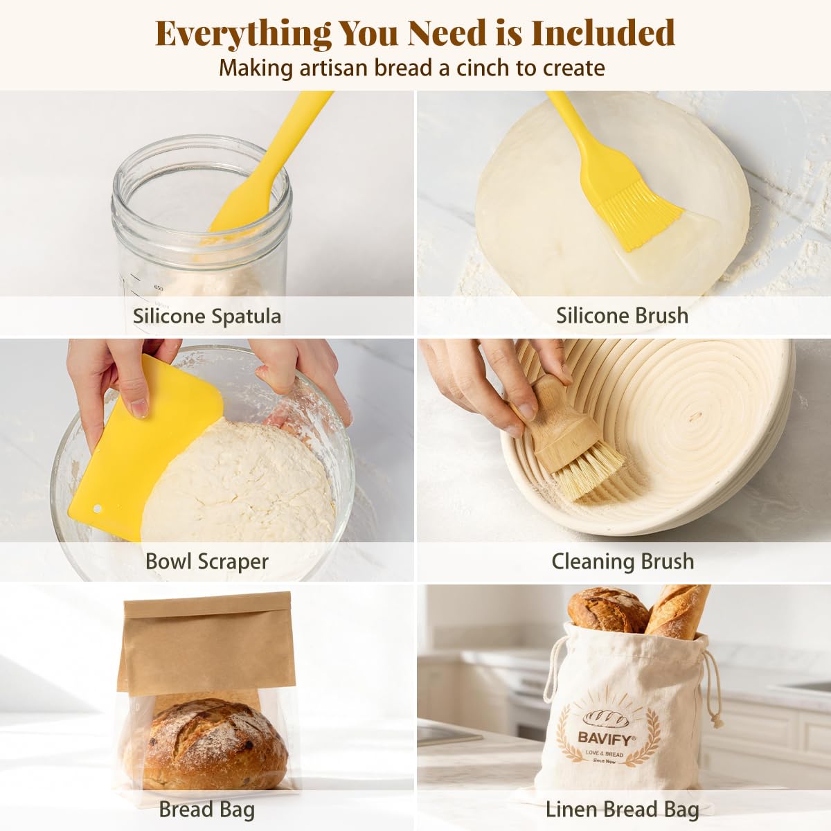 BAVIFY silicone bread sling for safe loaf transfer.