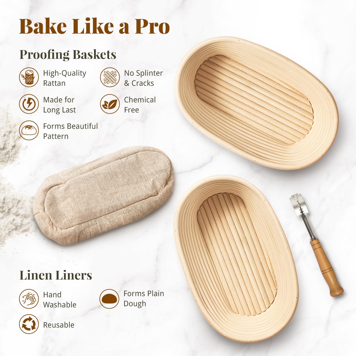 BAVIFY dough scraper included for clean, precise dough handling