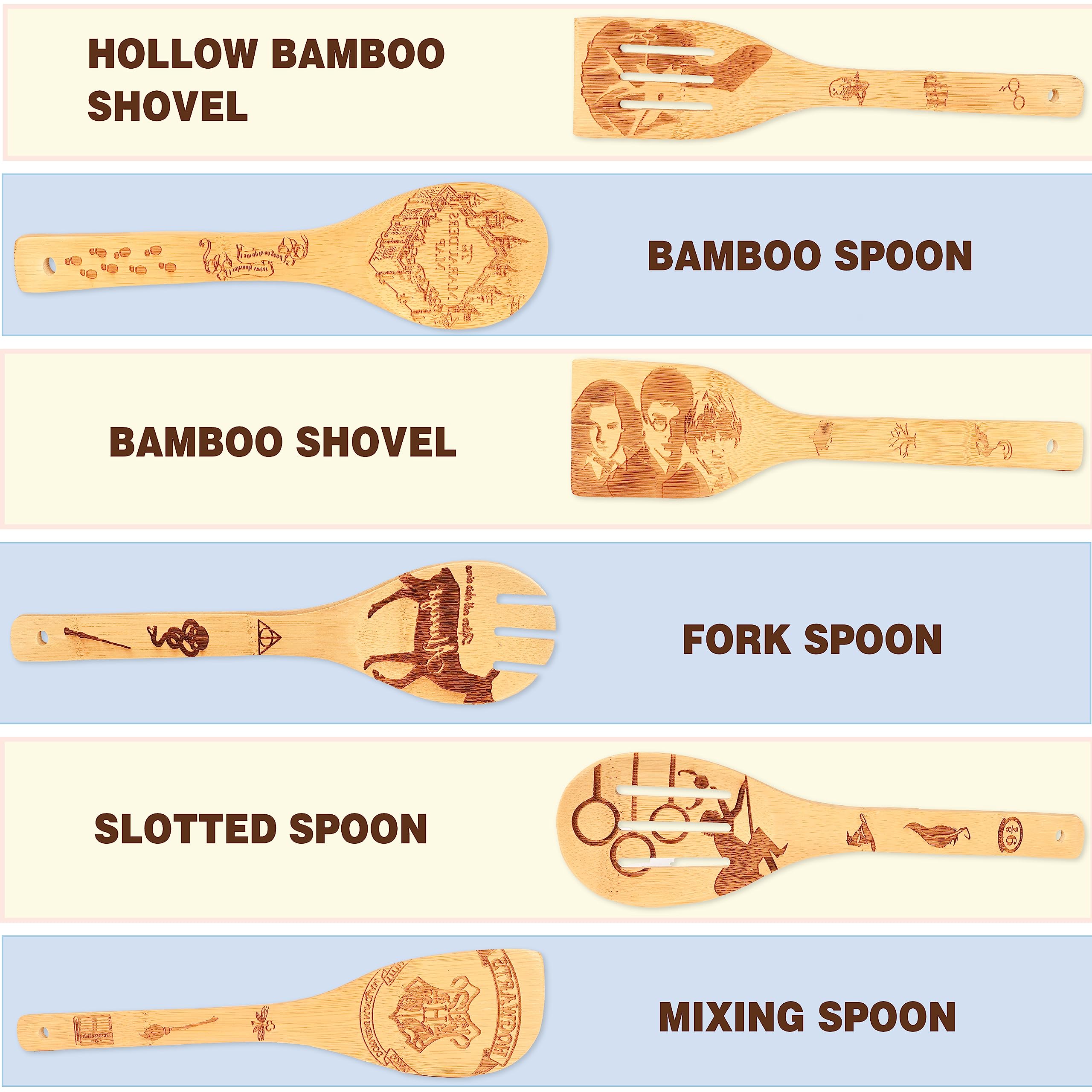 BAWANIL 3D laser-carved magic design spoons add kitchen charm
