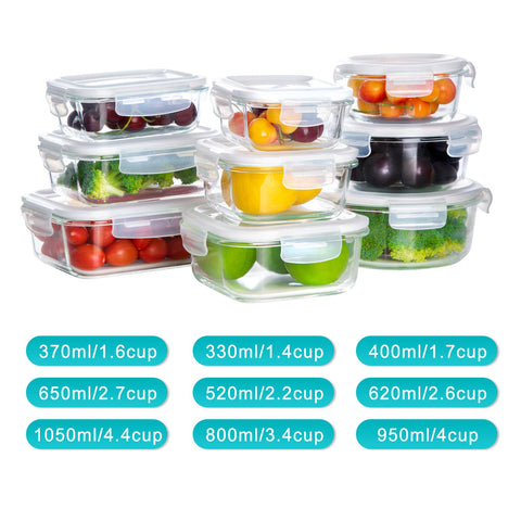 Bayco glass rectangle 1050ml container for family meals and batch prep