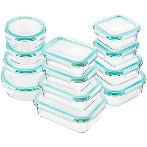 Bayco glass rectangle 370ml container for meal prep and fridge storage.