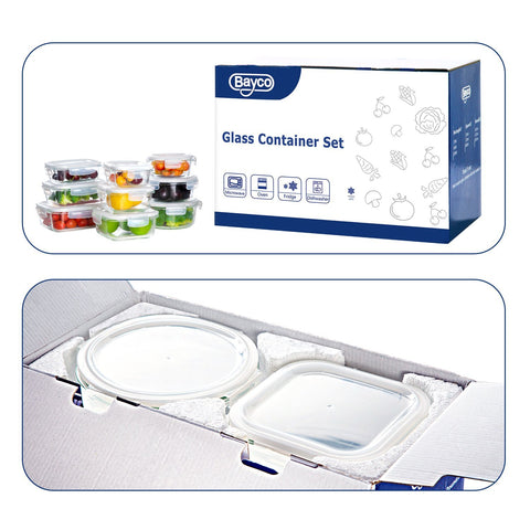 Bayco glass rectangle 650ml container ideal for leftovers and snacks