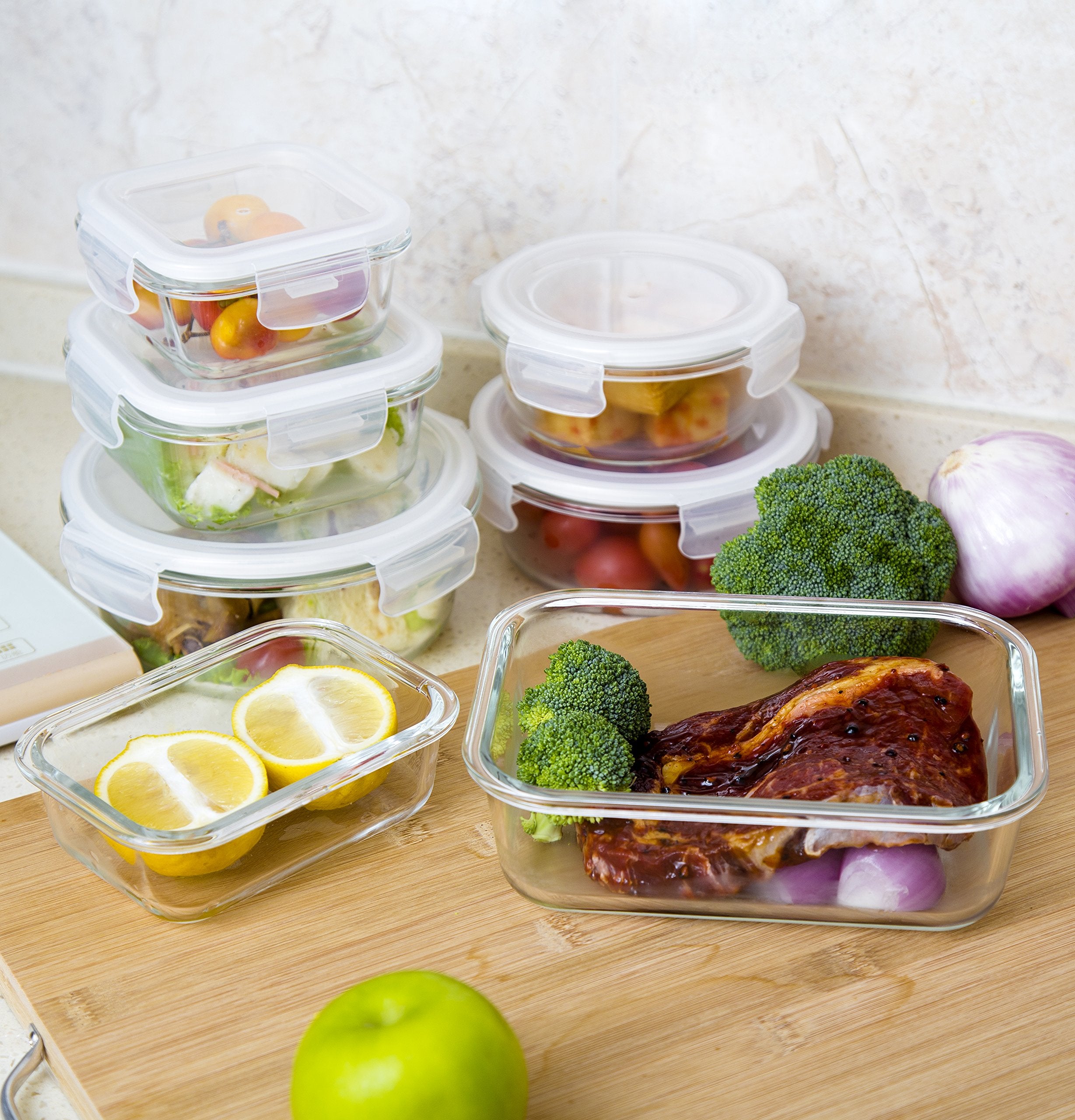 Bayco glass round 400ml container easy to pour and portion