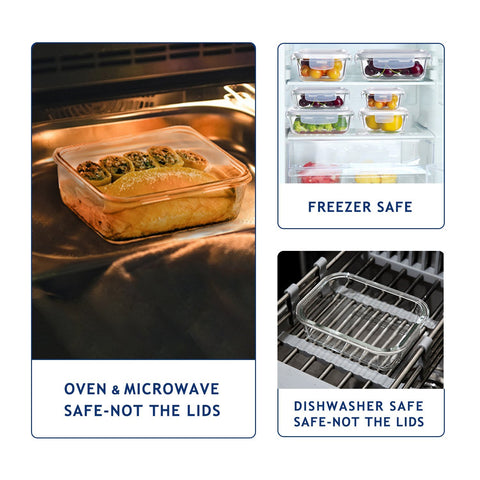 Bayco glass square 800ml versatile fridge storage and meal prep