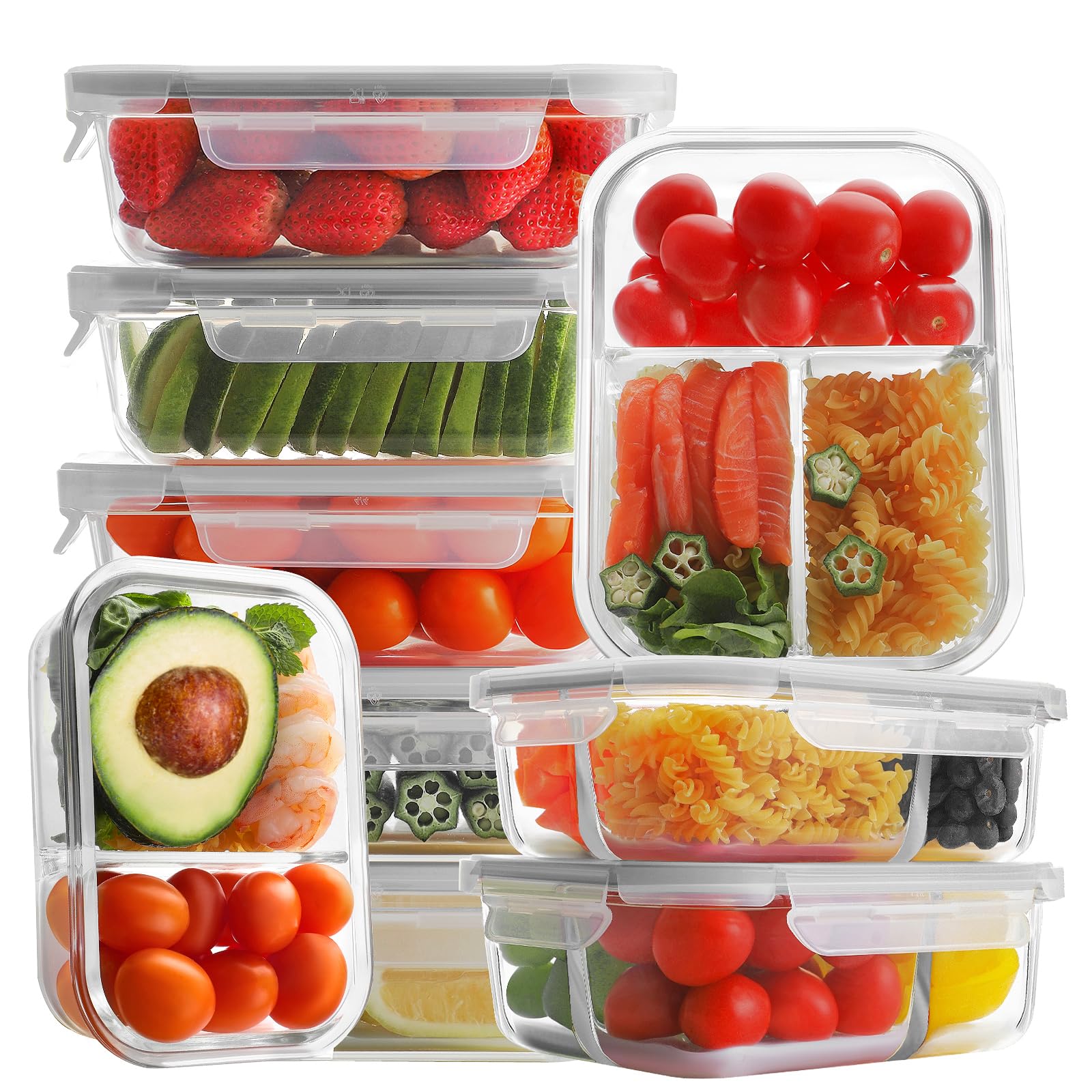 Bayco rectangle glass meal container 630ml for portion-controlled meals and meal-prep on the go.