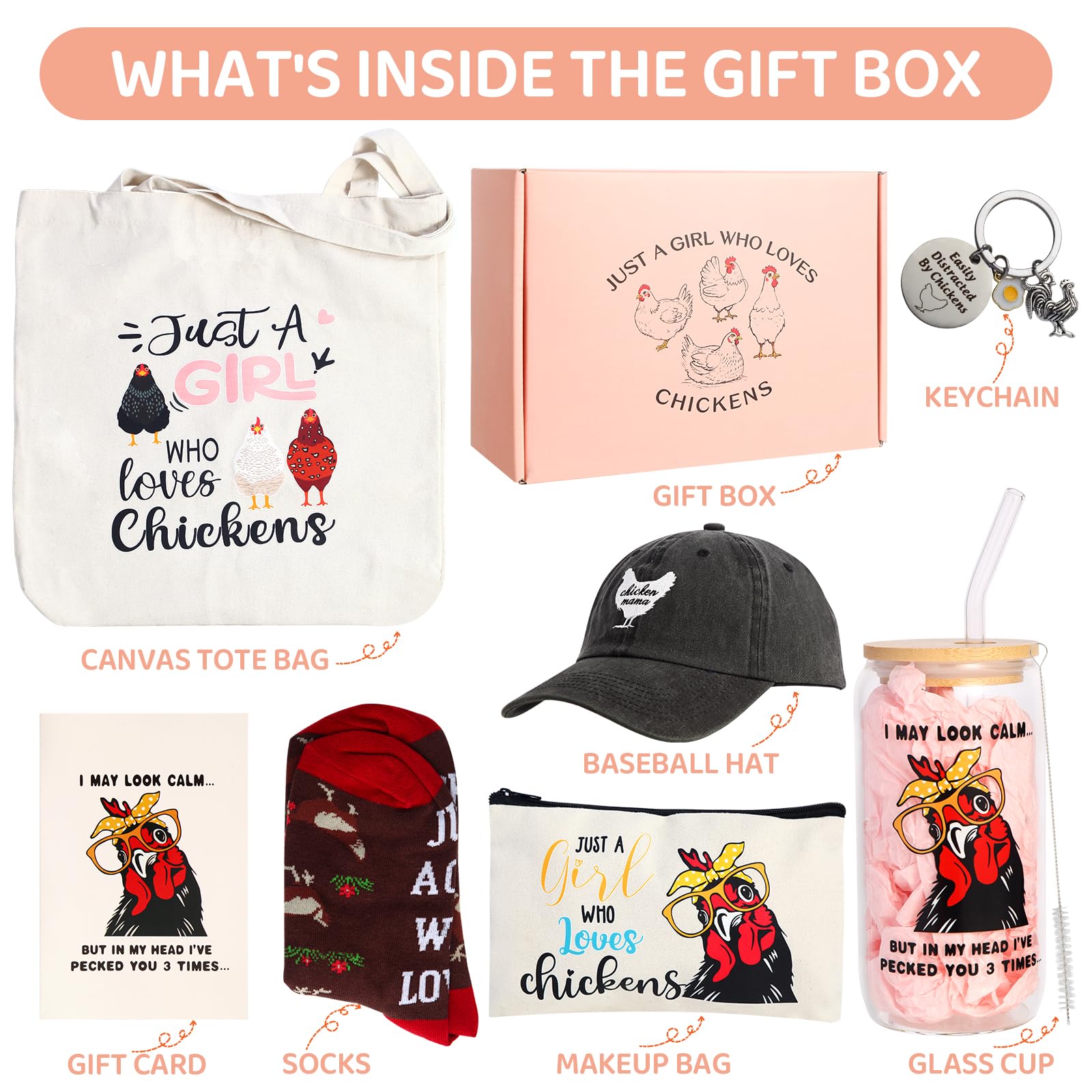 Bayelove chicken design canvas tote, spacious for groceries and daily items.