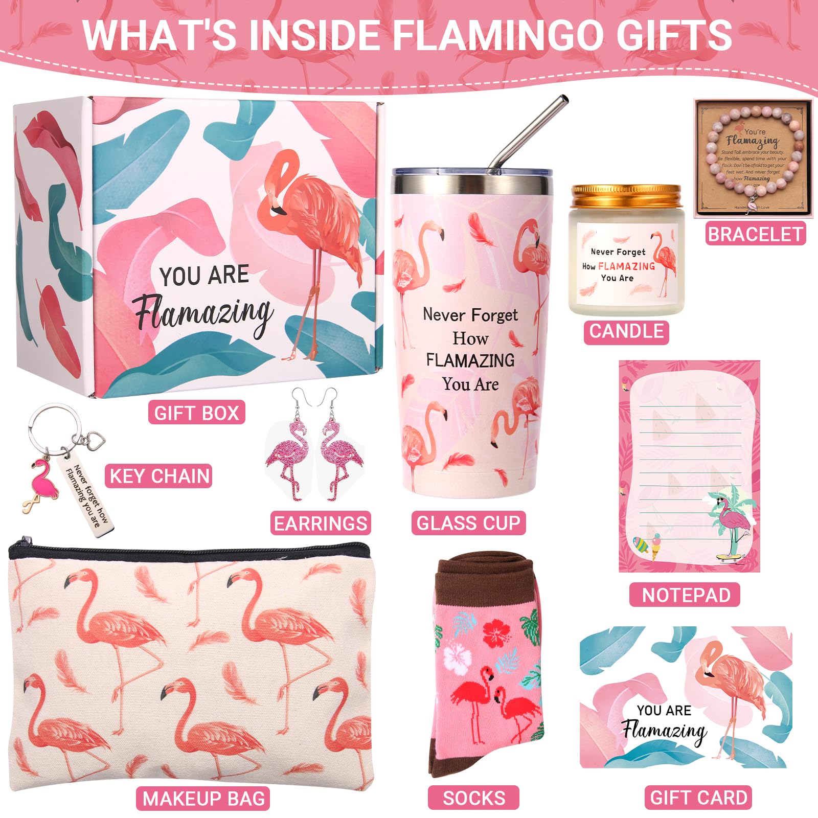 Bayelove Flamingo makeup bag, compact storage for cosmetics