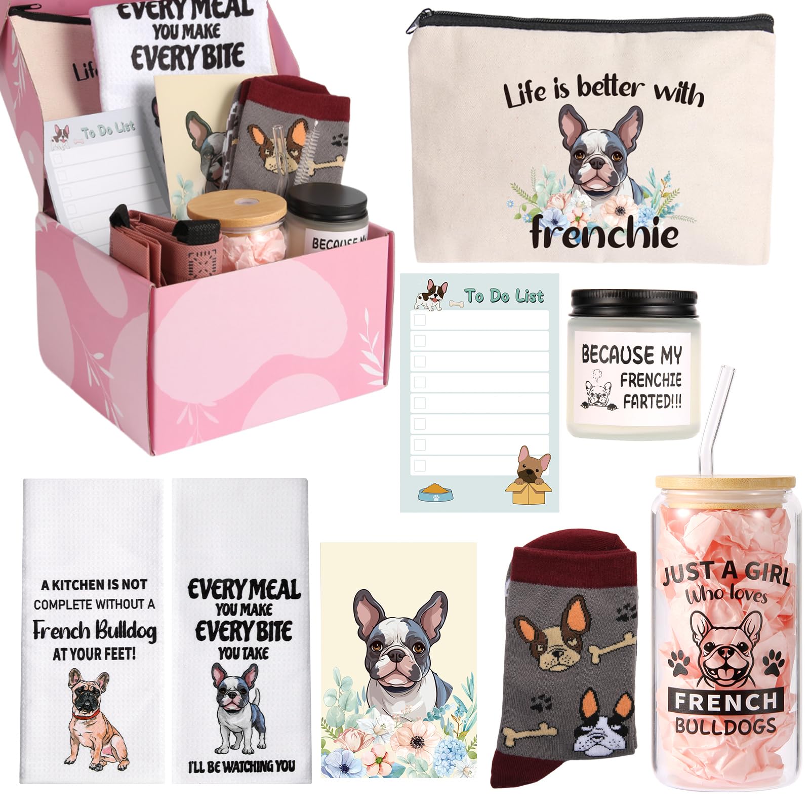 Bayelove French Bulldog glass cup—durable, heat-resistant for daily coffee moments