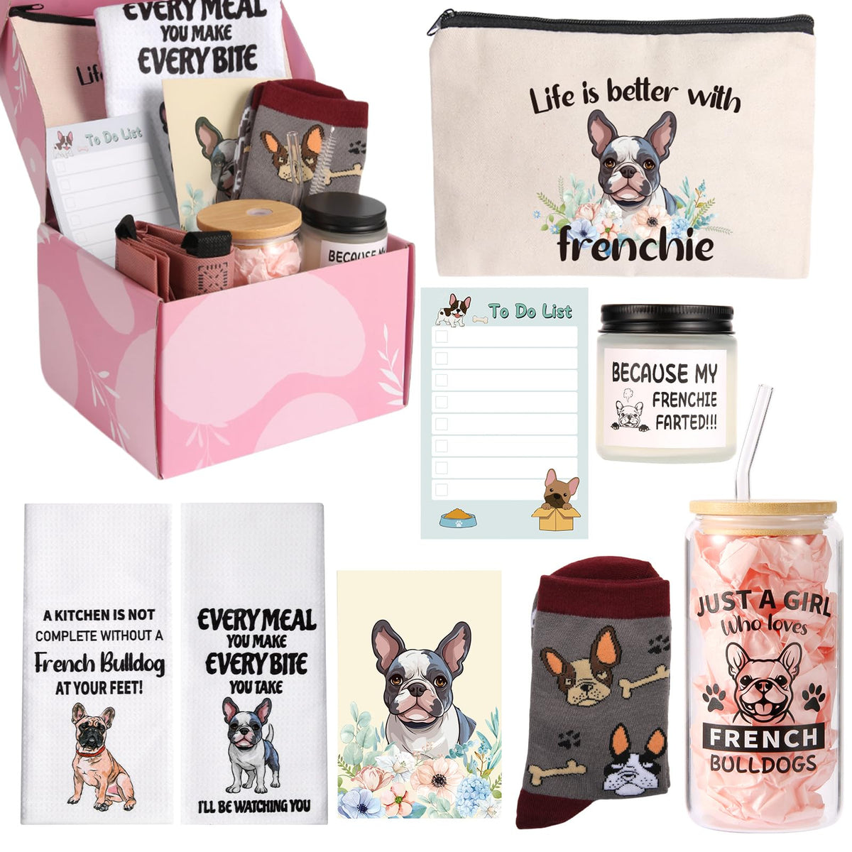 Bayelove French Bulldog glass cup—durable, heat-resistant for daily coffee moments