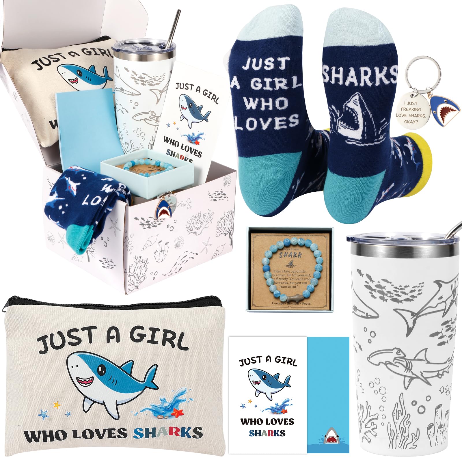 Bayelove shark-themed tumbler mug for on-the-go beverages and fresh mornings