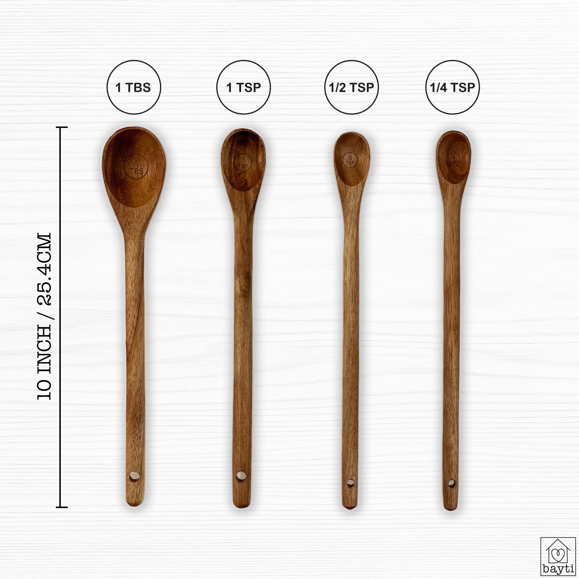 Bayti spoons neatly stored in a compact kitchen drawer.