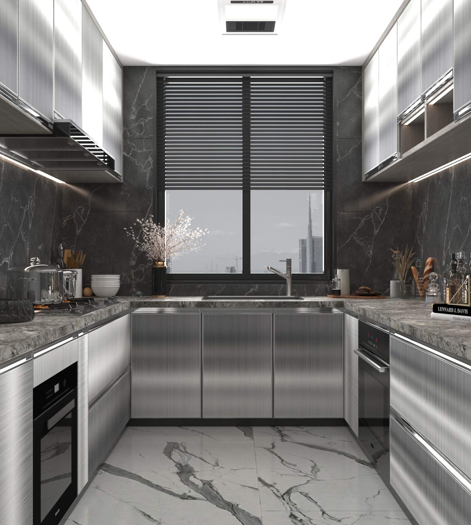 BAYYA silver contact paper applied to an appliance for a refreshed front panel