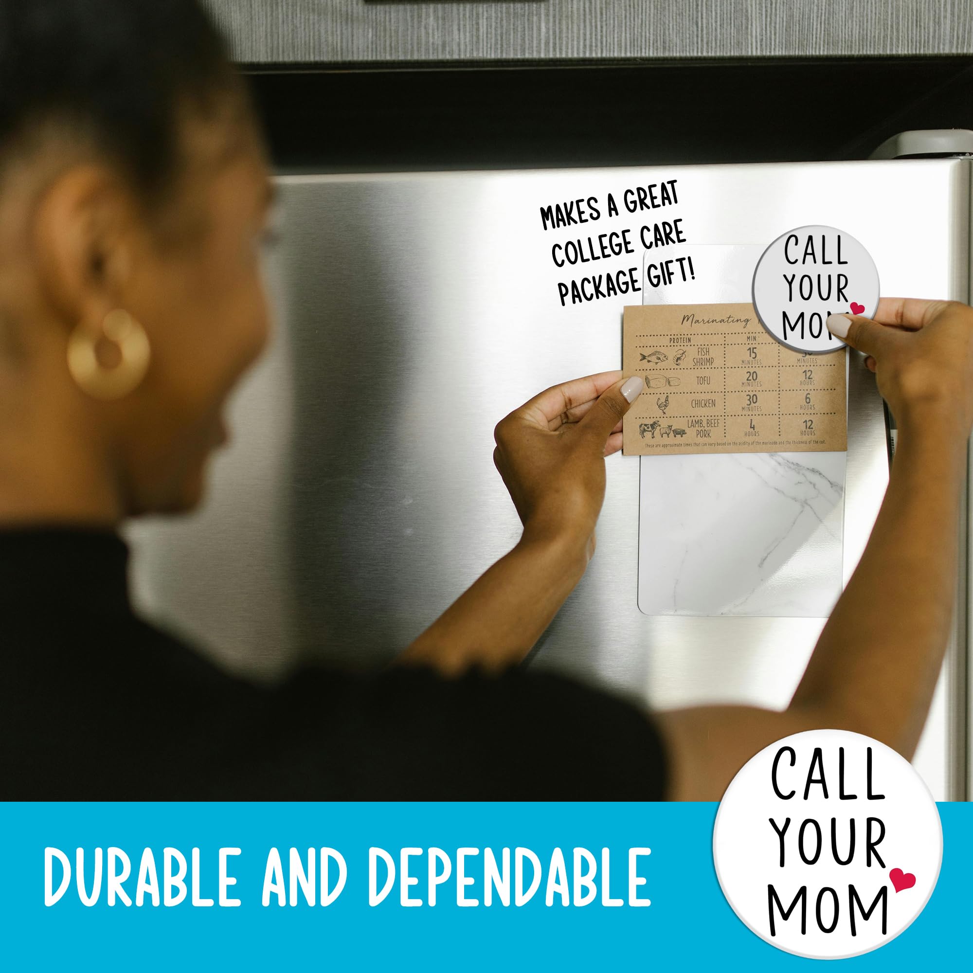 Bazaar Encounters Call Your Mom fridge magnet for kitchen adds cheer while staying organized.
