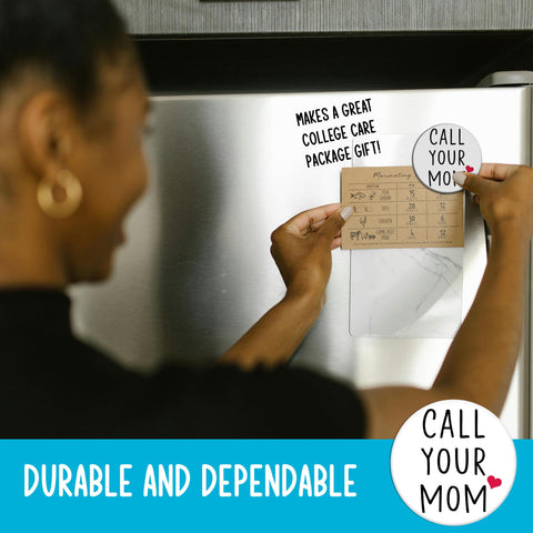 Bazaar Encounters Call Your Mom fridge magnet for kitchen adds cheer while staying organized.