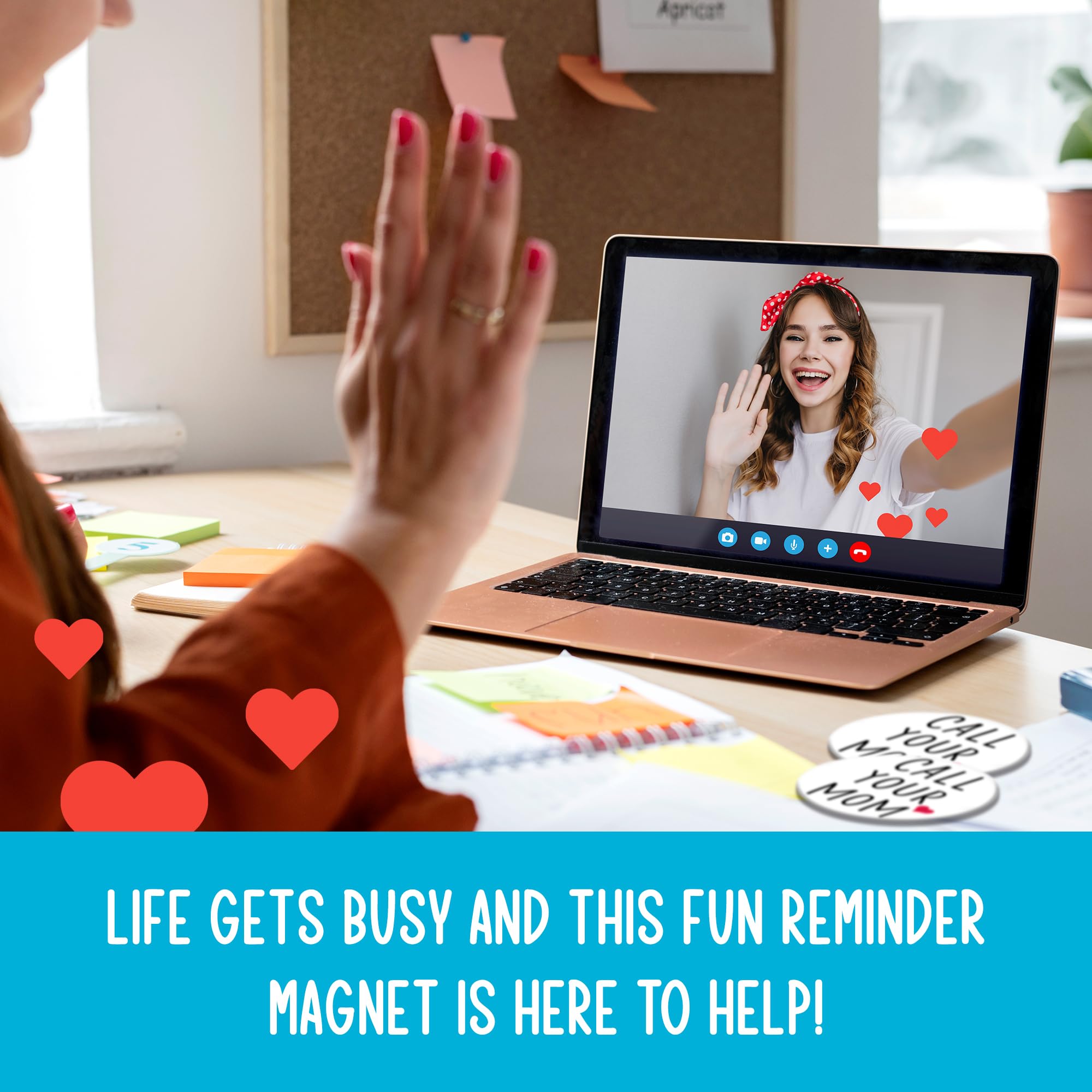 Bazaar Encounters Call Your Mom fridge magnet for office keeps reminders visible and playful.