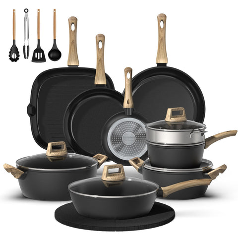 Bazova 23-pcs set sauce pan 8inch, even heating for consistent cooking