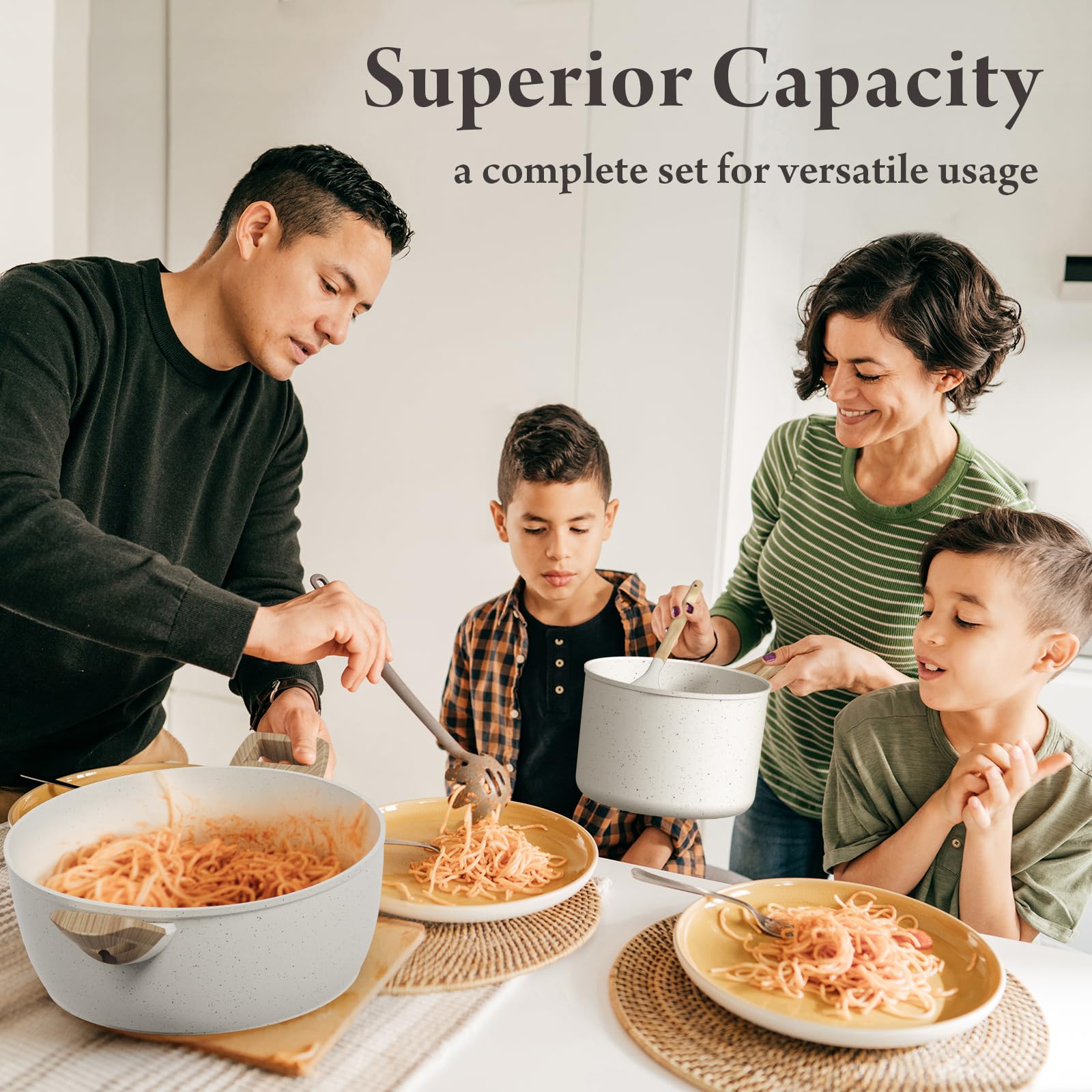 Bazova 6.8 Qt casserole with lid for family-sized meals.