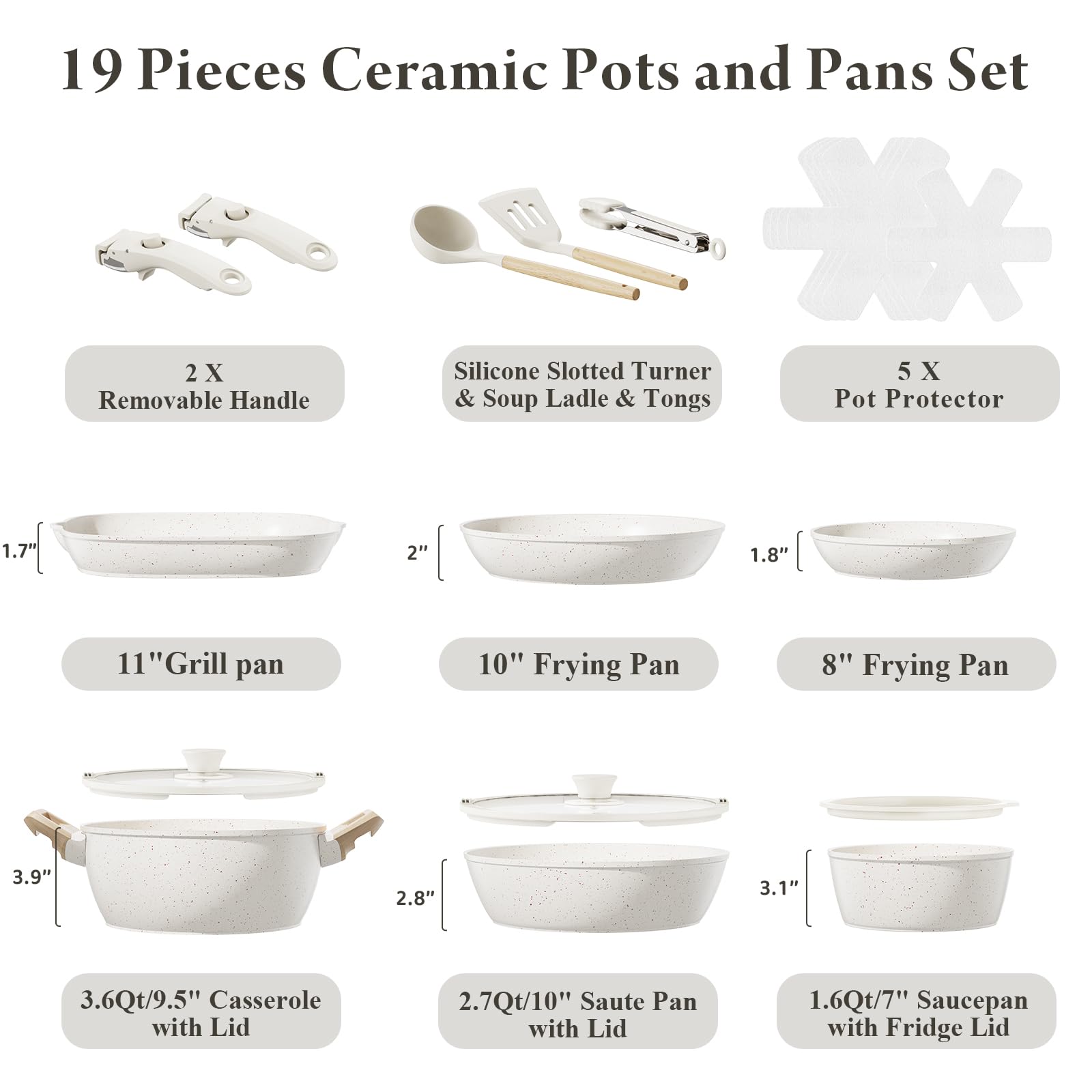 Bazova ceramic non-stick coating enables low-oil cooking and easy food release.