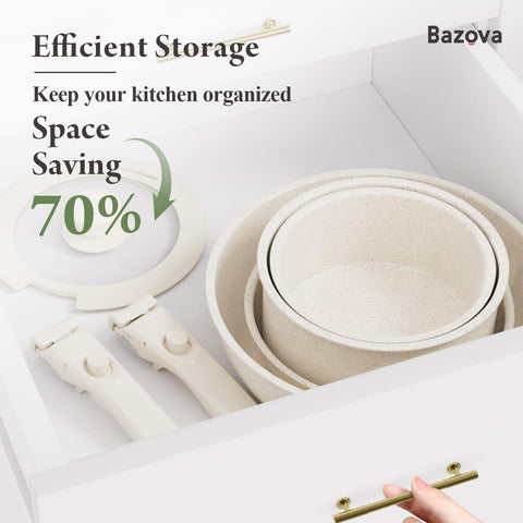 Bazova induction-safe pots and pans ready for versatile cooking on various stoves