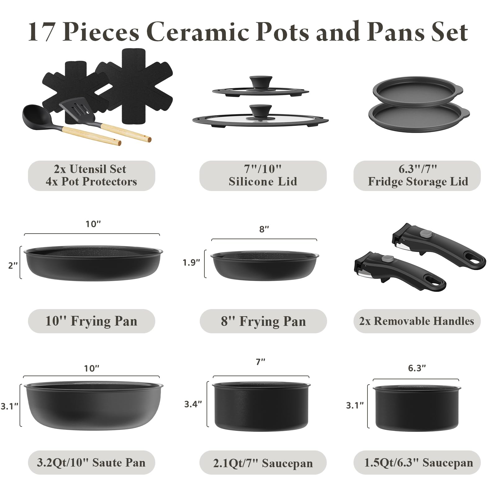 Bazova detachable handles enabling versatile cookware transformations