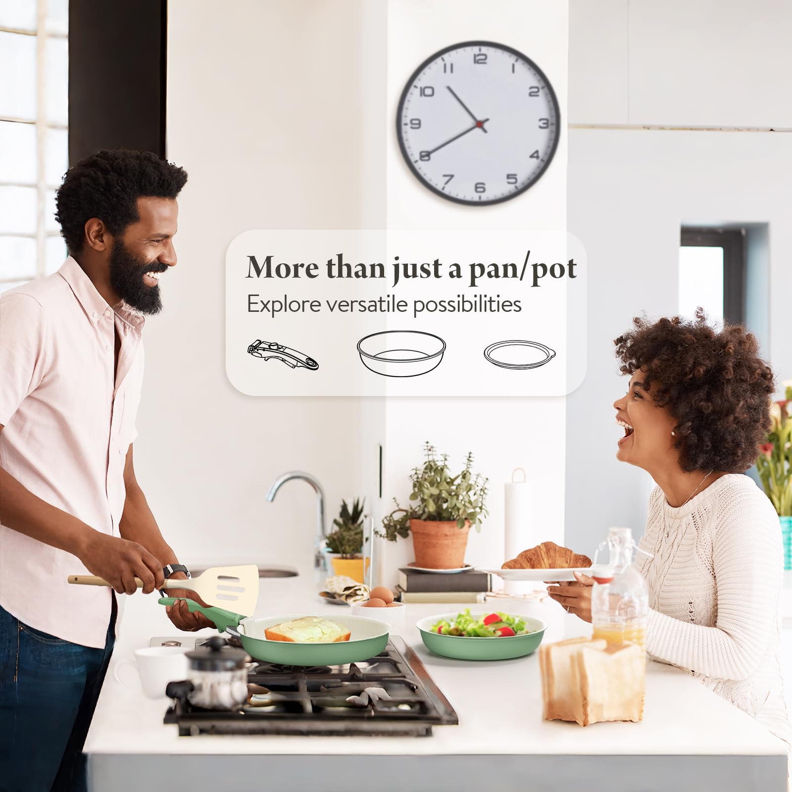 Bazova oven-safe pots and pans handle baking and roasting tasks.