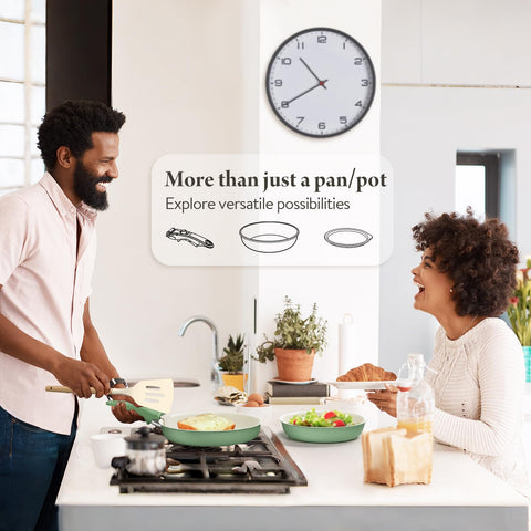 Bazova oven-safe pots and pans handle baking and roasting tasks.