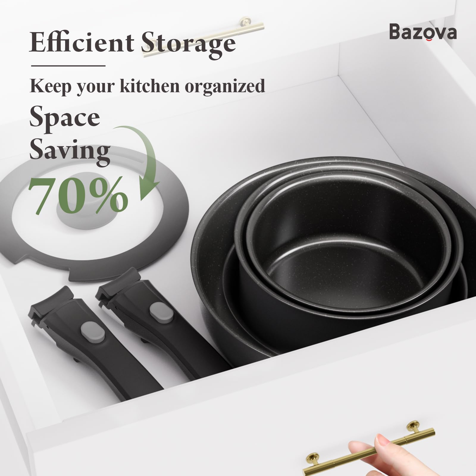 Bazova stackable storage design saves cabinet space