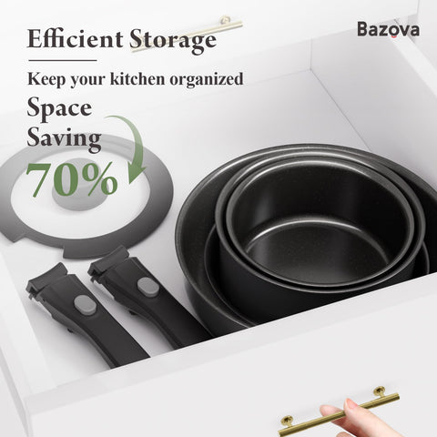 Bazova stackable storage design saves cabinet space