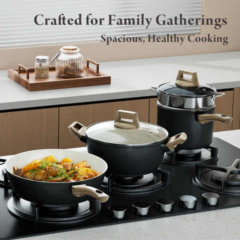 Bazova steamer and utensils included for versatile meal prep.