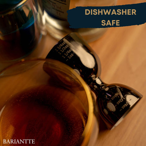 BBARIANTTE Bell Jigger ergonomic grip supports comfortable bartending sessions.