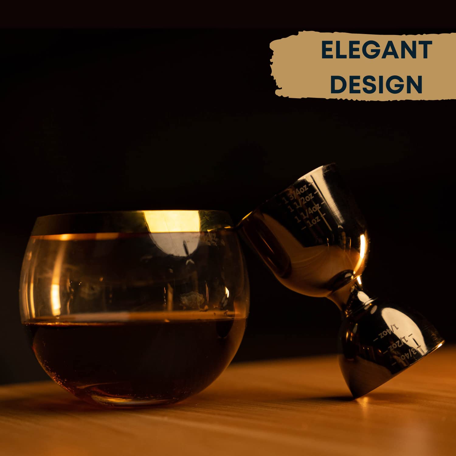 BBARIANTTE Stainless steel jigger with mirror finish adds style to any home bar.
