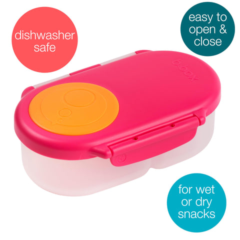 b.box dishwasher-safe snack box for easy cleanup.
