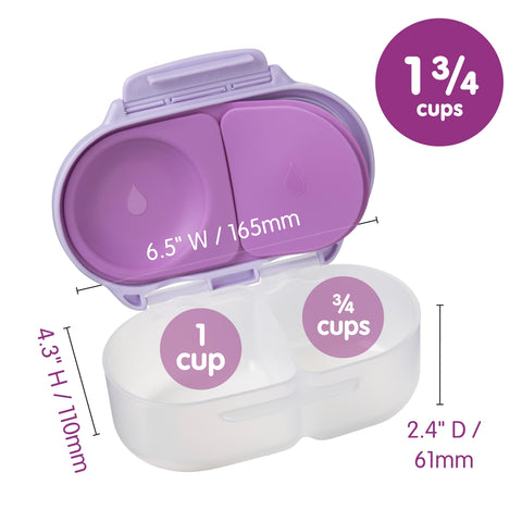 b.box leakproof seal keeps yogurt and dips contained.