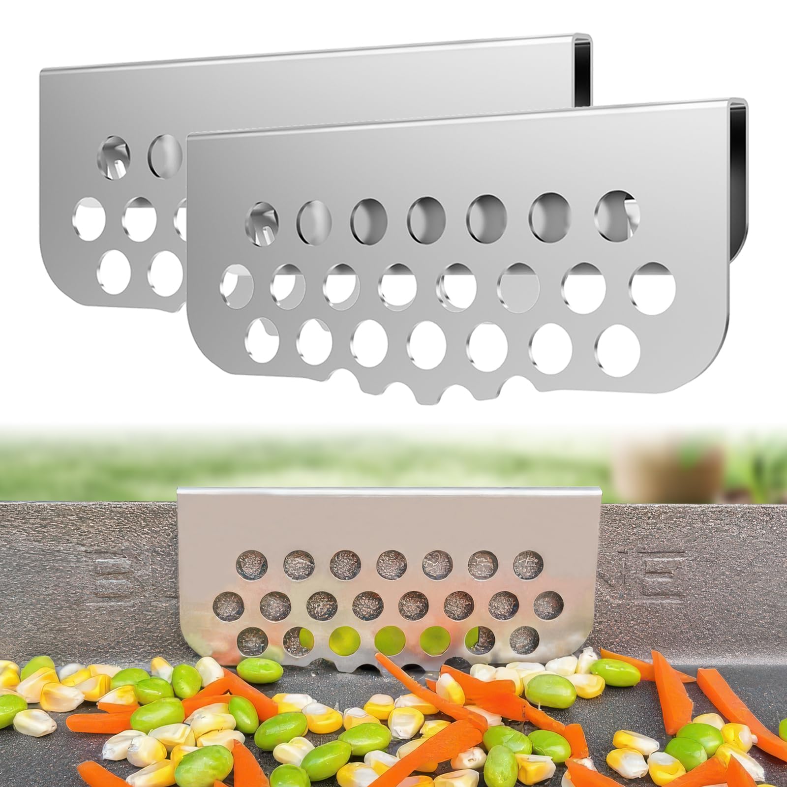 BBQTIDER two-pack griddle accessory keeps grilling gear organized.