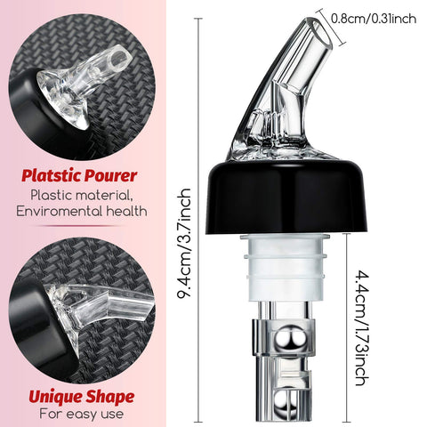 BBTO automatic pourer with 1 oz measure, black finish, ideal for controlled cocktails.