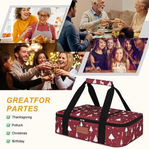 BBV Christmas insulated casserole carrier ideal for picnics and potlucks