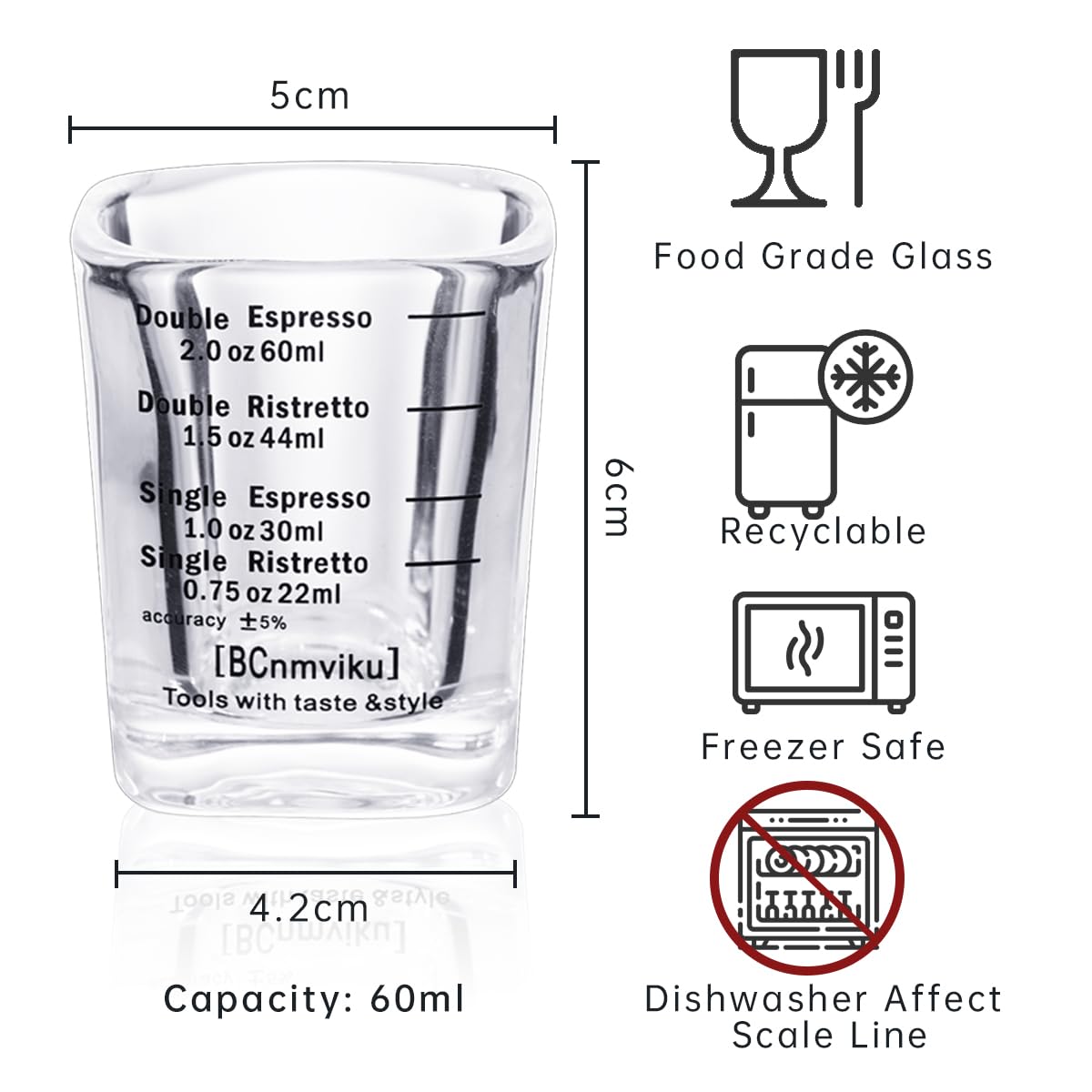BCnmviku heat-safe espresso glass withstands hot shots