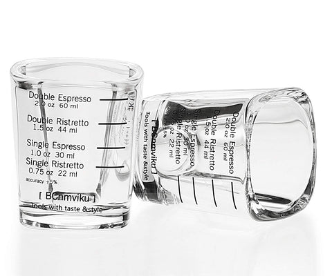 BCnmviku espresso shot glass with square design for precise 60ml pours